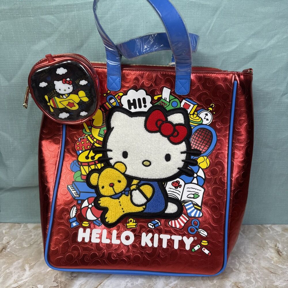 Hello Kitty x Loungefly 50th Anniversary Classic Tote with Coin Bag NWT Red